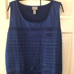Chico’s Travelers Pleated Tank Navy